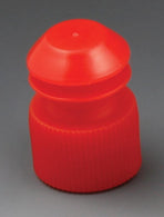 Globe Scientific Flanged Test Tube Flange Plug Cap 16 mm, Red - DLS116152R