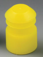 Globe Scientific Flanged Test Tube Flange Plug Cap 16 mm, Yellow - DLS116152Y