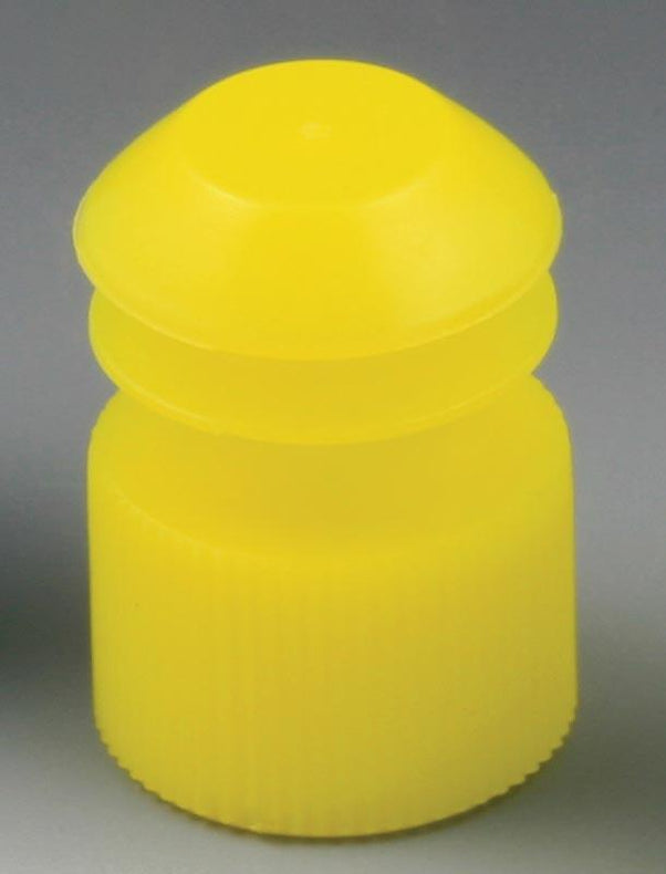 Globe Scientific Flanged Test Tube Flange Plug Cap 16 mm, Yellow - DLS116152Y