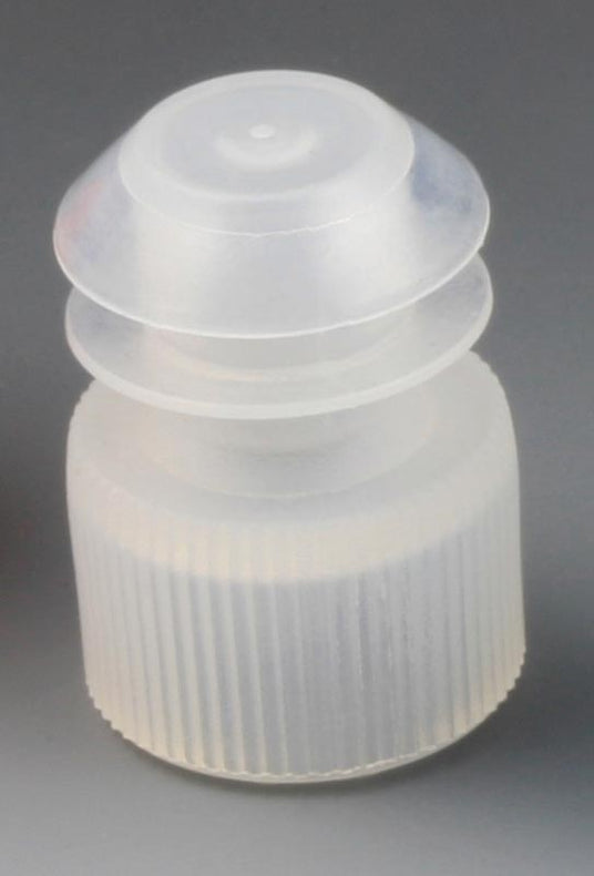 Globe Scientific Flanged Test Tube Flange Plug Cap 13 mm, Clear - DLS118240C
