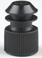 Globe Scientific Flanged Test Tube Flange Plug Cap 13 mm, Black - DLS118240K