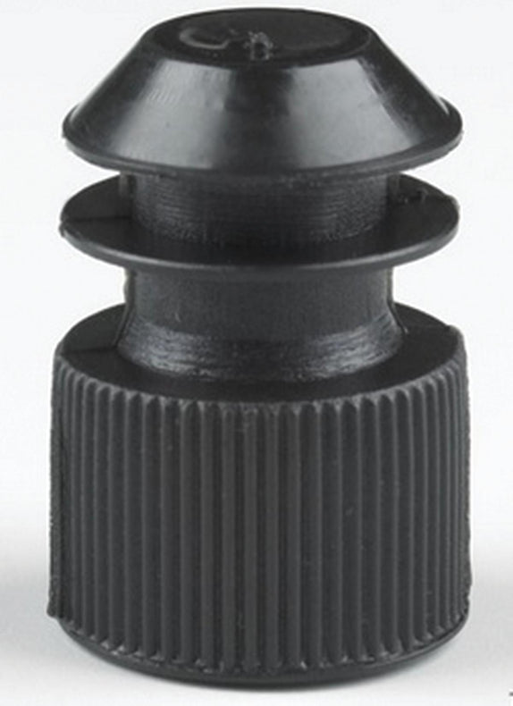 Globe Scientific Flanged Test Tube Flange Plug Cap 13 mm, Black - DLS118240K