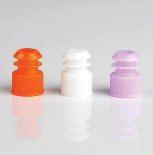 Globe Scientific Flanged Test Tube Flange Plug Cap 13 mm, Orange - DLS118240N