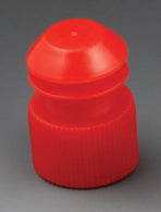 Globe Scientific Flanged Test Tube Flange Plug Cap 13 mm, Red - DLS118240R