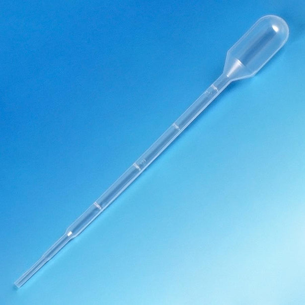 Globe Scientific Transfer Pipette with Small Bulb, Graduated to 1 mL, 3 mL, 140 mm - DLS137035Z