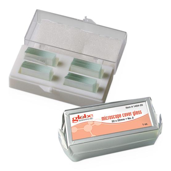 Globe Scientific White Glass Microscope Cover Glass with No. 2 Thickness, 24 mm x 40 mm - 1412-20 - 710 Each