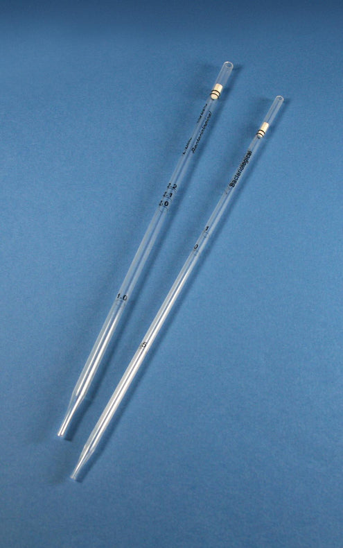 Globe Scientific / Milk Pipet Special Order Sterile Polystyrene Bacteriological Pipette with Standard Tip, 1.1 mL, Yellow, Individually Wrapped - 1825 - 1000 Each