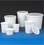 Globe Scientific Snap Multipurpose Hdpe Container with Lid, White, 172 oz. - 271172W - 10 Each
