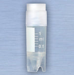 Globe Scientific External Cryo Self-Standing Cryogenic Vial with Extended Thread, Conical Bottom, 1 mL - 3010 - 500 Each