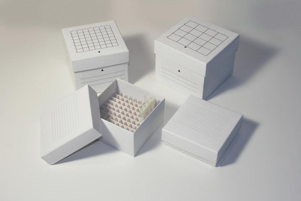 Globe Scientific Storage Cardboard Box, 81 Place, 9 x 9, 3" - 3095 - 48 Each