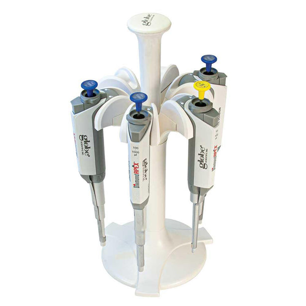 Globe Scientific Diamond APEX 1-Channel Pipette Carousel Stand, 6-Place - DLS3358