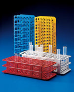 Globe Scientific 60 Place Plastic Test Snap-N-Rack 60-Place Polypropylene Tube Rack for 16 mm and 17 mm Tubes, Blue - DLS456504