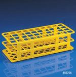 Globe Scientific 40 Place Snap-N-Rack Tube Rack for 25mm Tubes, 40-Place, Polypropylene, Yellow - 456706 - 1 Each