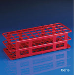 Globe Scientific 40 Place Snap-N-Rack Tube Rack for 25mm Tubes, 40-Place, Polypropylene, Red - 456710 - 1 Each