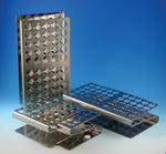 Globe Scientific Z shaped Z-Shape 25-Place Stainless Steel Tube Rack for 12 mm and 13 mm Tubes - 457100 - 1 Each