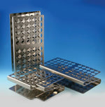 Globe Scientific Z shaped Z-Shape 25-Place Stainless Steel Tube Rack for 12 mm and 13 mm Tubes - 457100 - 1 Each