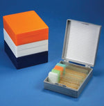 GLOBE SCIENTIFIC Storage Cork-Lined Microscope Slide Box for 25 Slides, Gray - 513075A - 1 Each