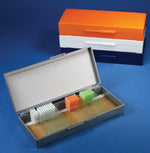 GLOBE SCIENTIFIC Storage Cork-Lined Microscope Slide Box for 50 Slides, Gray - 513077A - 1 Each