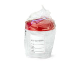 Globe Scientific Urine Collection Specimen Container with Full-Turn Attached Screwcap, ID Label, Polypropylene, Graduated, Sterile, Individually Wrapped, 4 oz., Red Cap - 5901R - 250 Each