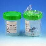 Globe Scientific oz Urine Collector 5913 Sterile Polypropylene Specimen Container with 1/4-Turn Green Screw Cap and Tri-Lingual ID Label, Graduated, 4 oz., Individually Wrapped - MDL-DLS5913B - 100 Each