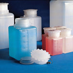 Globe Scientific LDPE Flexible WM Wide Mouth Bottle, Square, Graduated, Polyethylene, with Cap, 100 mL - 600610 - 100 Each