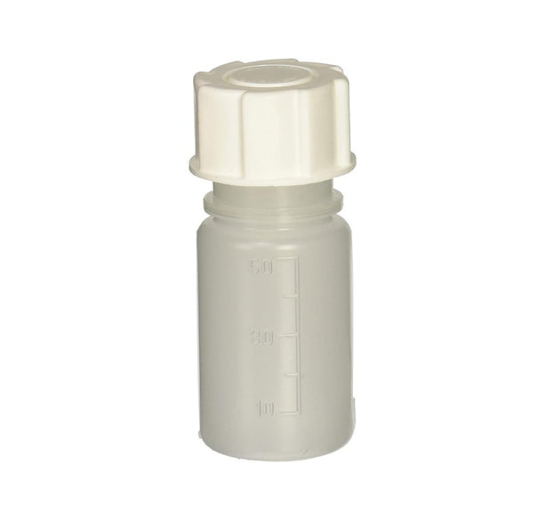 Globe Scientific LDPE Flexible Square WM Wide Mouth Bottle, Round, Polypropylene, 50 mL - 601621 - 100 Each