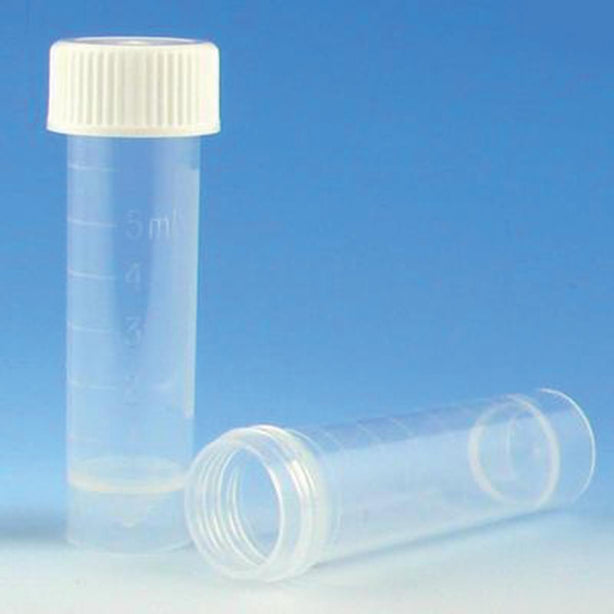 Globe Scientific 10 mL Transport Tube, 10mL, No Cap, Polypropylene, Conical Bottom, Self-Standing, Molded Graduations - 6122A - 1000 Each