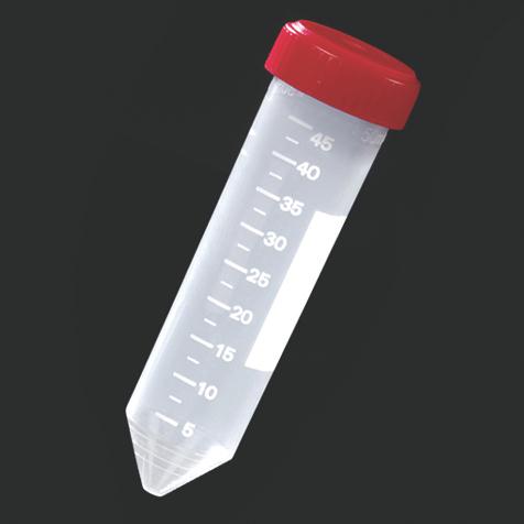 Globe Scientific 50 mL 50mL Graduated Centrifuge Tube with Cap, Polypropylene, Sterile, Racked - 6243 - 500 Each