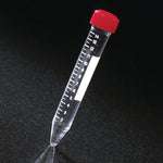 Globe Scientific Graduated 15mL Centrifuge Tube with Printed Graduations, Acrylic, Separate Red Hdpe Screw Cap, Nonsterile - 6267 - 500 Each