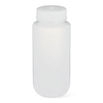 Globe Scientific Clear Diamond RealSeal Wide Mouth Round Polypropylene Bottle with Polypropylene Cap, 500 mL - 7000500 - 48 Each