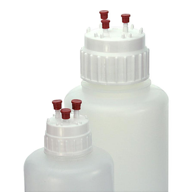 Globe Scientific Aseptic Transfer Caps Filling and Venting Closure for Vacuum Bottle, White Polypropylene, 53mm - 70953CAP - 1 Each
