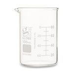 GLOBE SCIENTIFIC Griffin-Style Glass Beaker, Low-Form, 100 mL - 8010100 - 48 Each