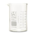 GLOBE SCIENTIFIC Griffin-Style Glass Beaker, Low-Form, 150 mL - 8010150-12 - 12 Each