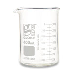GLOBE SCIENTIFIC Griffin-Style Glass Beaker, Low-Form, 400 mL - 8010400 - 48 Each