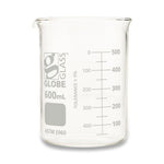 GLOBE SCIENTIFIC Griffin-Style Glass Beaker, Low-Form, 600 mL - 8010600 - 36 Each