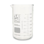 GLOBE SCIENTIFIC Griffin-Style Glass Beaker, Low-Form, 4000 mL - 8014000-1 - 1 Each