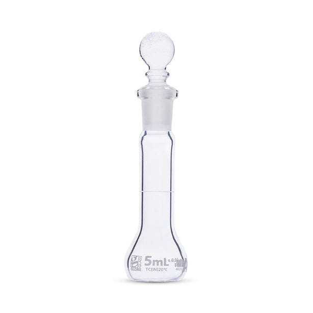 GLOBE SCIENTIFIC GLS by GlobeSci 5 mL Volumetric Flask, Glass, Class A, 6 per Box - 8200005 - 12 Each