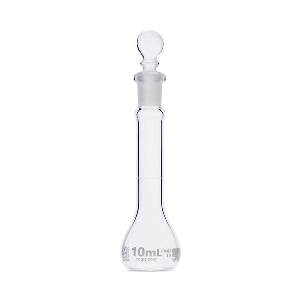 GLOBE SCIENTIFIC GLS by GlobeSci 10 mL Volumetric Flask, Glass, Class A, 6 per Box - 8200010-6 - 6 Each