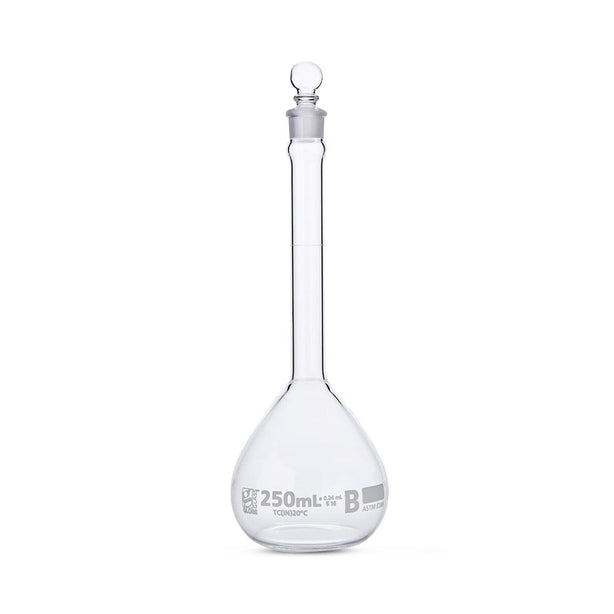 GLOBE SCIENTIFIC GLS by GlobeSci 250 mL Volumetric Flask, Glass, Class B, 6 per Box - 8250250 - 12 Each