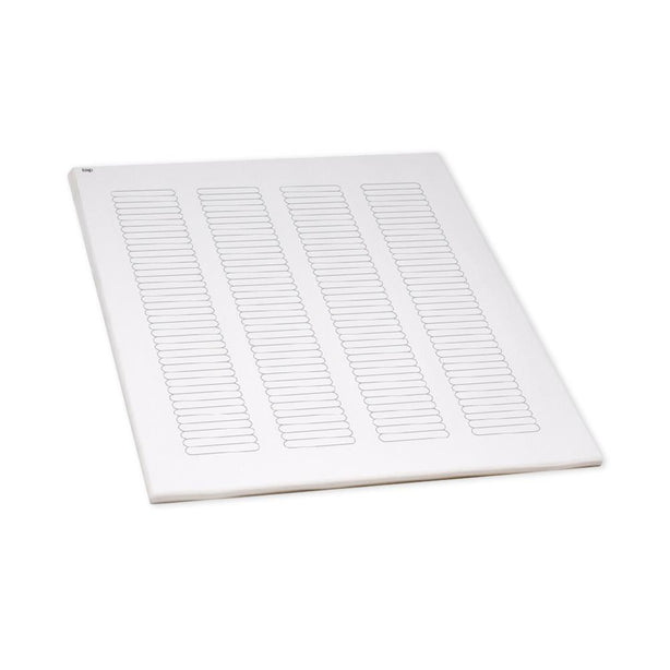 Globe Scientific Cryogenic byGlobeScientific Cryo Label Sheets, 38 x 6 mm, for Microplates, White, 20 Sheets, 156 Labels/Sheet - LCS-38X6W - 3120 Each