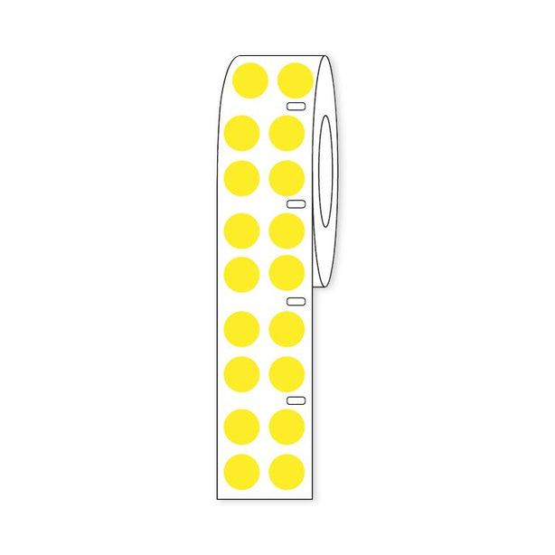 Globe Scientific Labeling f / Cryogenic Storage by GlobeSci Cryo Direct Thermal Label Roll, for 2 mL Tubes, Yellow, 13 mm Dots - LTC-13Y - 4000 Each