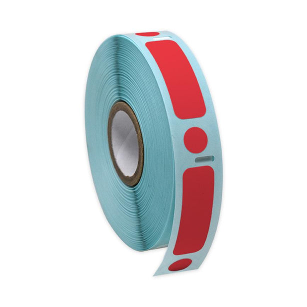 Globe Scientific Label RollsLabel/DotCombo Label/Dot Combo Roll, Cryo, Direct Thermal, for 2 mL Tubes, Red, 38 x 13 mm x 9.5 mm Dot - LTC-38X13-95R - 500 Each