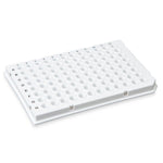 Globe Scientific Low-Profile 96-Well PCR Plate, Low Profile, Half Skirt, White, 0.2mL Wells - PCR-HS-01W - 10 Each