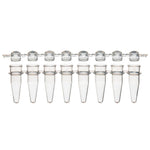 Globe Scientific Strips 8-Strip PCR Tubes with Separate Dome Caps, 0.2mL, Natural - PCR-STR-02D - 125 Each