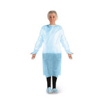 Amd-Ritmed Disposable Fluid-Repellant Isolation Gown, Blue, Size L - A69954 - 10 Each