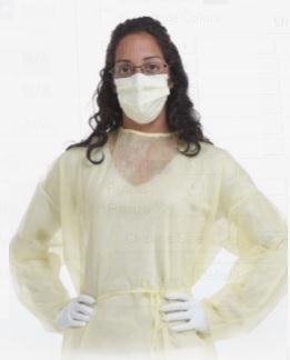 Amd-Ritmed Disposable Fluid-Repellant Assure Wear Isolation Gown, with Cuff, Yellow, Size Regular - A8009-B-CUFF - 50 Each