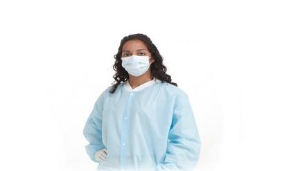 Amd-Ritmed Disposable Snap-Front Lab Coat with Snap Front, Knit Cuffs and Collar, No Pockets, White, Size 7XL - DMAA8049