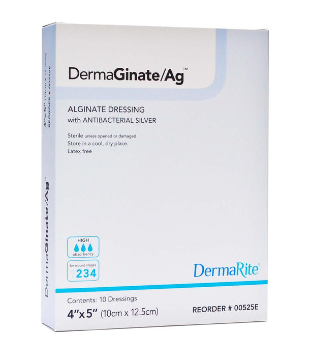 DERMARITE INDUSTRIES DermaGinate Ag Alginate Dressings with Antibacterial Silver 00535E 5 Each - MDL-DRT00535E
