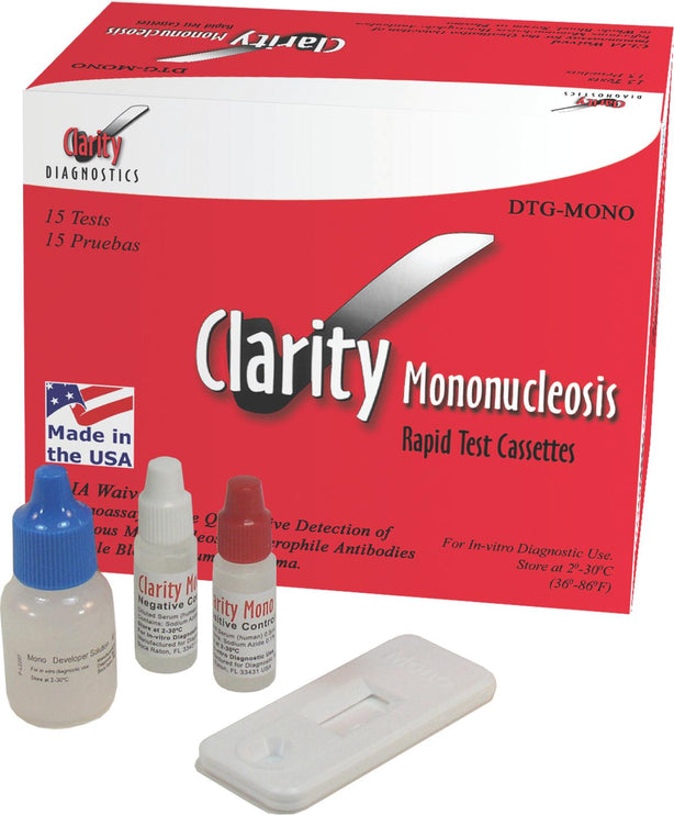 Clarity Mononucleosis Rapid Test Device, Diagnostics Mono - DTG-MONO - 15 Each