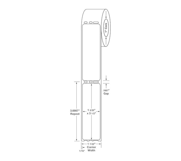 Centurion Blank Labels - DTL100 - 12 Roll - MDL-DTL100